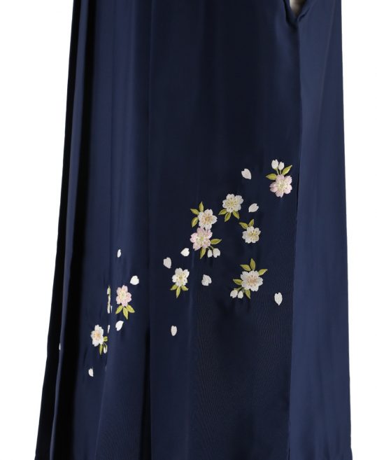 卒業式袴単品レンタル[刺繍]紺色に桜刺繍[身長158〜162cm]No.640